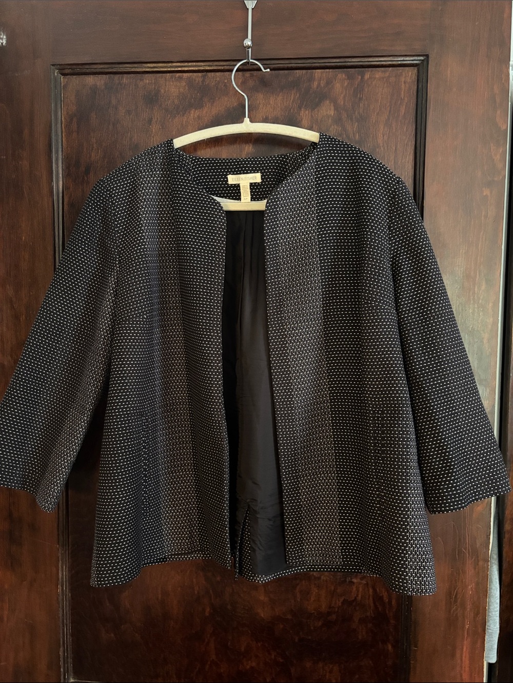 Eileen Fisher round neck jacket - Kurume Dash - organic cotton Jacket